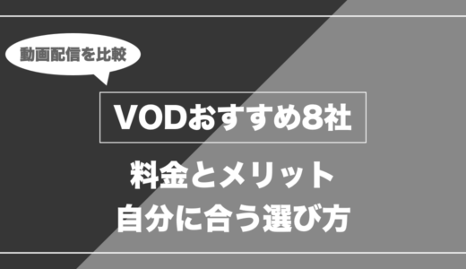 VODおすすめ8社｜料金とメリット 自分に合う選び方